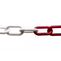 Łańcuch plastikowy 6mm biało-czerwony