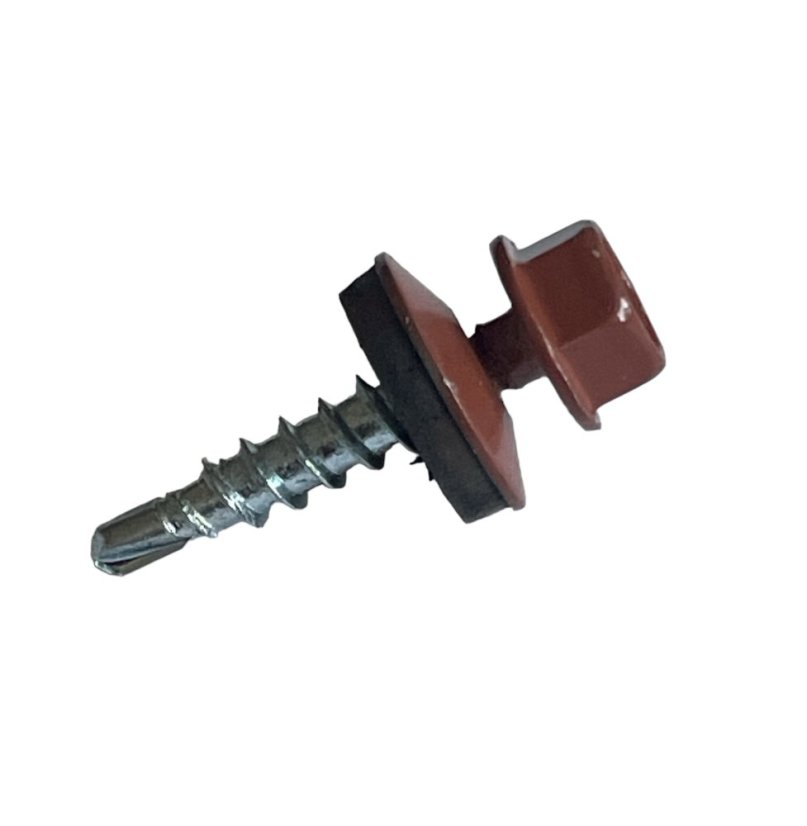 Vrut farmářský samovrtný s podložkou 4,8x70 hnědý 8017 - 200ks