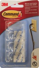 3M Command Úchytky na kabely - robustní konstrukce 4ks, lepicí pásky 5ks