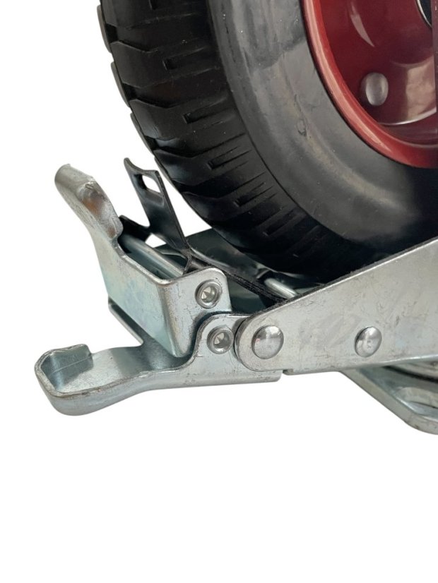 Otočné pojezdové kolo s brzdou d200/120kg, černá guma, válečkové ložisko