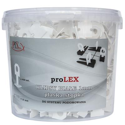Klips z płaską stopką 7-15 na fugę 1mm BIAŁY WIADRO /400szt