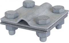 Podpěra vedení na střechy konektor 4xM8x20 57x57mm d8/10