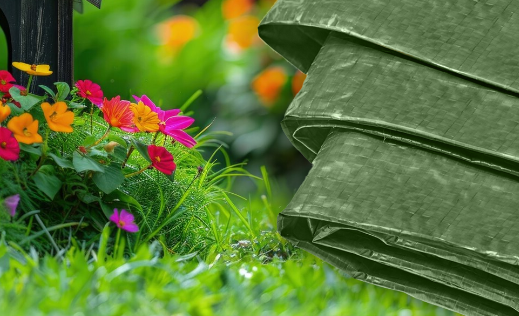 Krycí plachta zelená 3x3 m 90 g/m2 nepromokavá PE plachta s oky