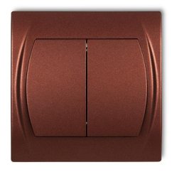KARLIK dvojitý vypínač metalický hnědý