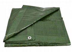 Krycí plachta zelená 2x3 m 90 g/m2 nepromokavá PE plachta s oky