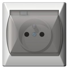 Jednoduchá zásuvka bílá s klapkou