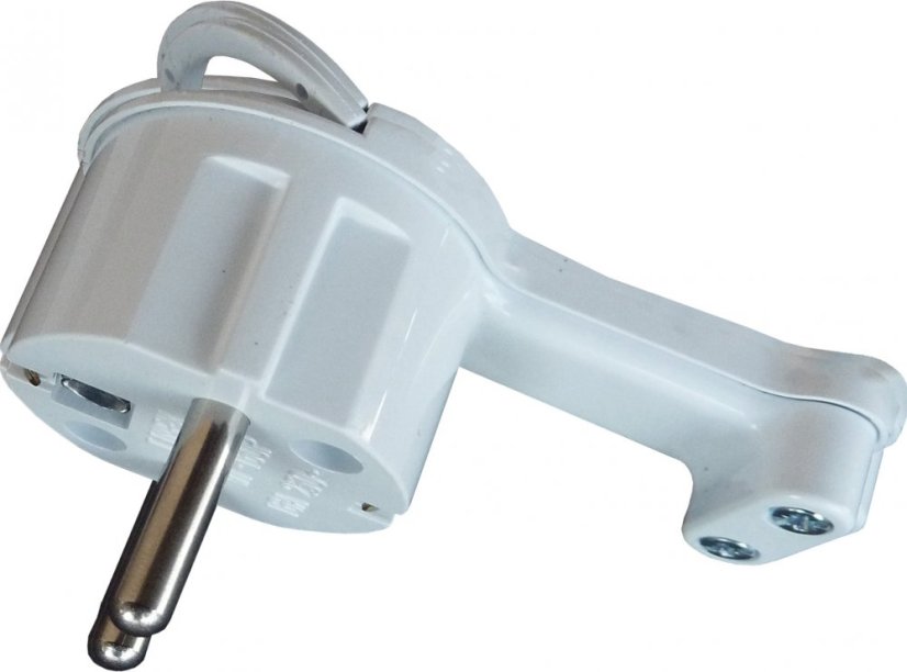 Zástrčka úhlová Unischuko bílá