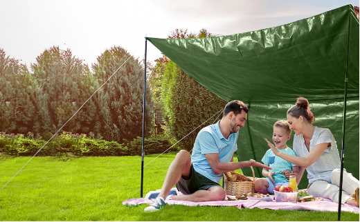 Zakrývací plachta zelená 3x3m 90g/m2