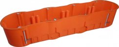 Přístrojová krabice pro povrchovou montáž 60mm do sádrokartonu čtyřnásobná oranžová