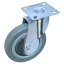 Otočné pojezdové kolo d125/80kg, šedý kaučuk, kluzné ložisko