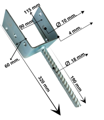 PS 90UG Patka sloupku 91x120x60x4mm