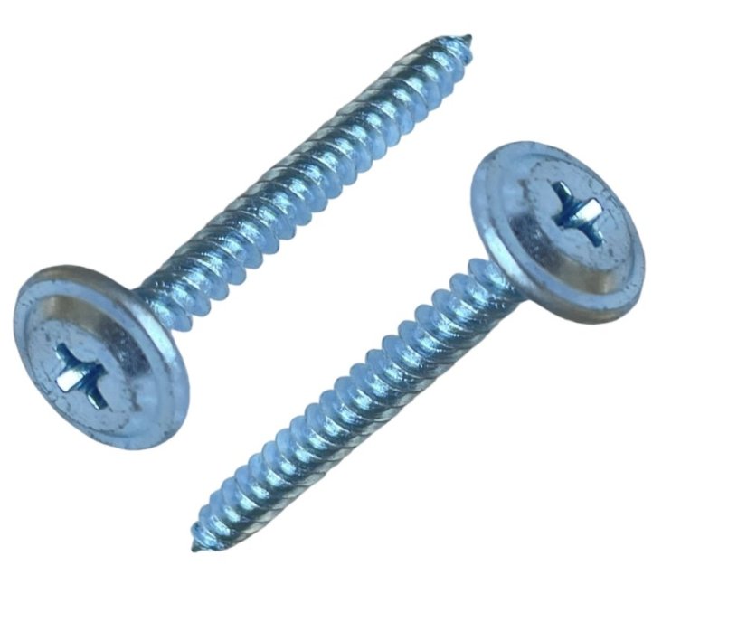 Vrut s rámovou hlavou (4,2x25) a křížovou drážkou do plechu bílý pozink - 500ks