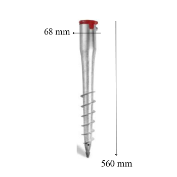 PSF 68/560 - Zemní vrut "O" 68x560 mm