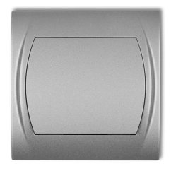 KARLIK jednoduchý vypínač metalický stříbrný podsvícený