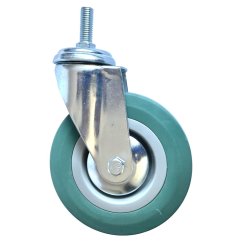 Otočné pojezdové kolo d125/80kg, šedý kaučuk, kluzné ložisko, čep M12