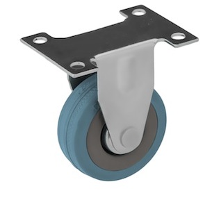 Pevné pojezdové kolo d50/35kg, šedý kaučuk, kluzné ložisko