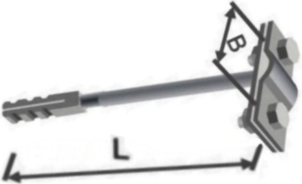 Podpěra vedení na střechy s rozšiřujícím kolíkem 210mmm d6/8