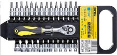 Komplet kluczy nasadkowych z grzechotką 1/4"  4-13mm 27el