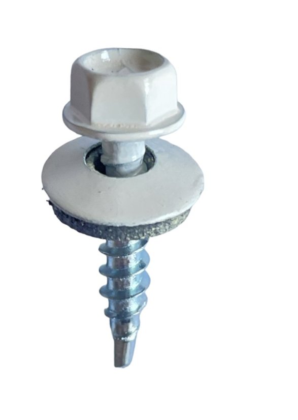 Vrut farmářský samovrtný s podložkou 4,8x35 bílý 9010 - 250ks