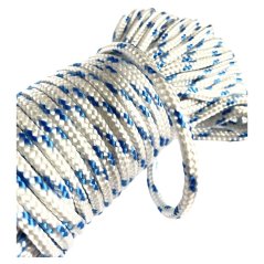 PPF 4 Polypropylenové lano pletené s jádrem - průměr 4mm, 30 metrů bílé