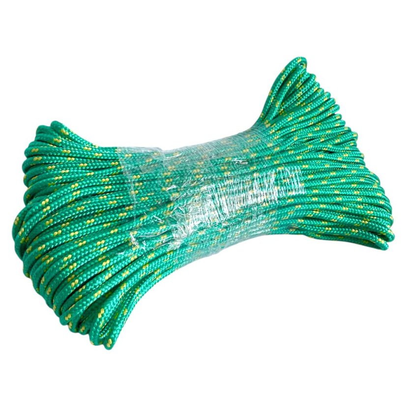 PPF 6 Polypropylenové lano pletené s jádrem - průměr 6mm, 50 metrů zelené