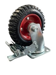 Otočné pojezdové kolo s brzdou d160/150kg, černá guma, kuličkové ložisko