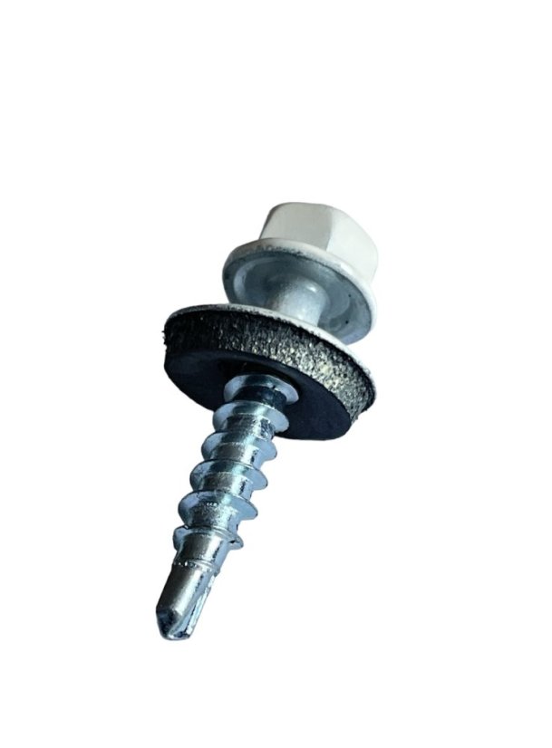 Vrut farmářský samovrtný s podložkou 4,8x35 bílý 9010 - 250ks