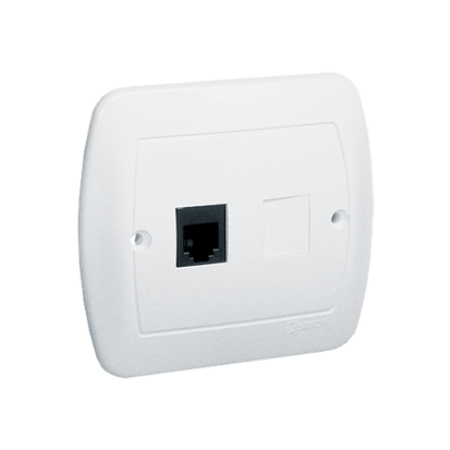 KONTAKT SIMON Zásuvka telefonní jednoduchá 1xRJ11, 4-kontaktní stříbrná