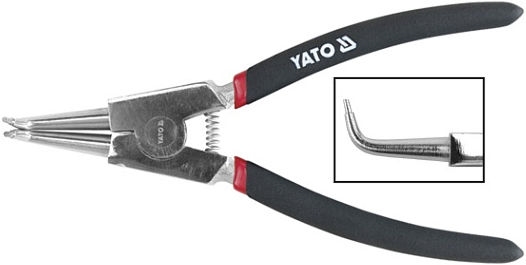 Kleště na pojistné kroužky zahnuté YATO