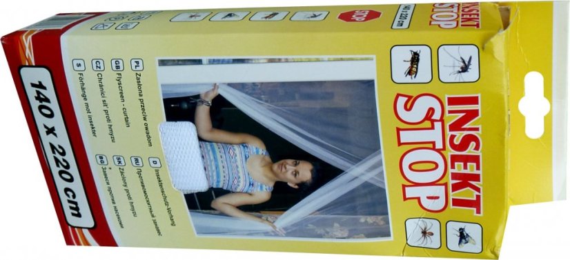 Záclona proti hmyzu 140x220 2 pruhy černá