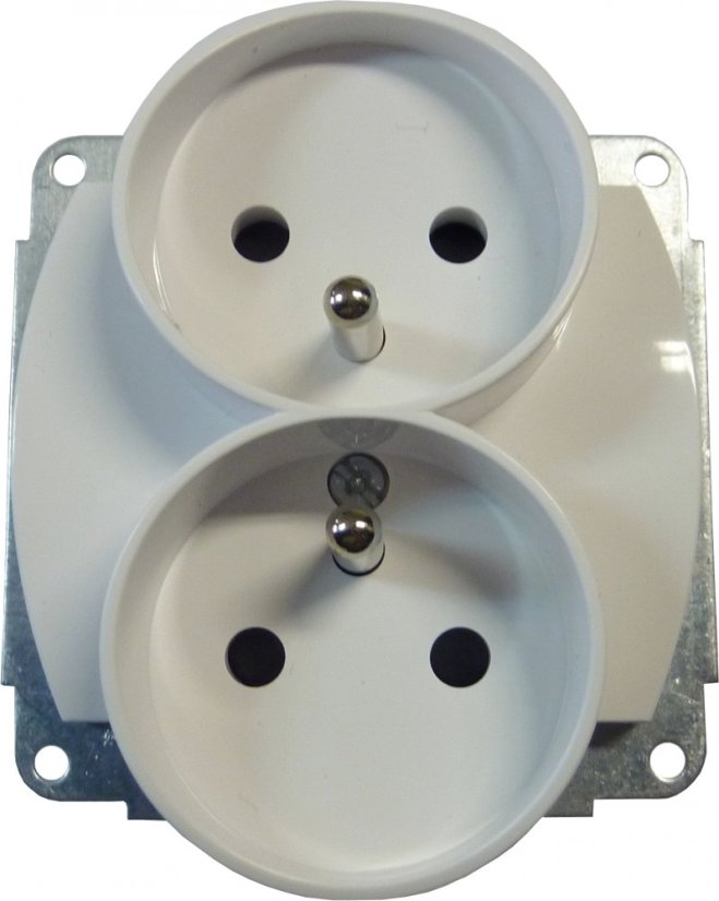 KARLIK Dvojitá zásuvka hnedá metalická s uzemněním