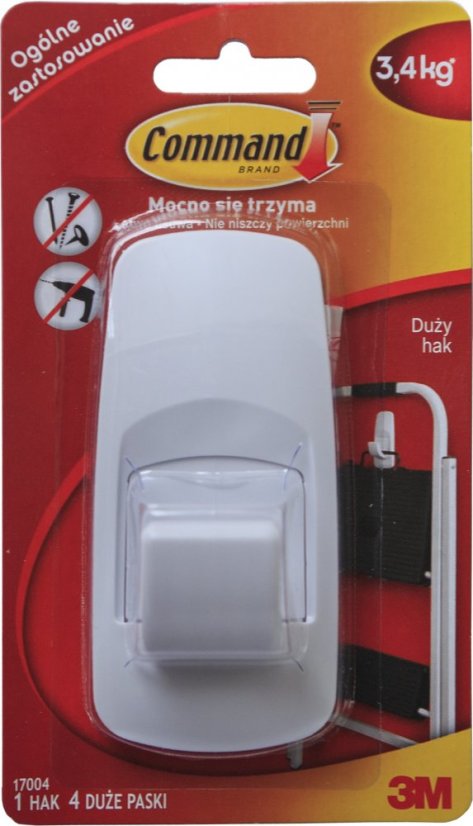 3M Command Velký háček JUMBO 1ks, lepicí pásky 4ks