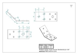 KLR 1 Úhelník spojovací 135° 50x50x35x2,5