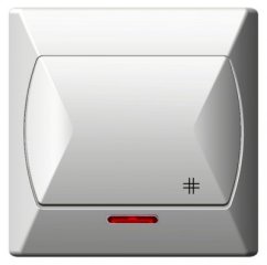 Křížový vypínač podsvícený bílý