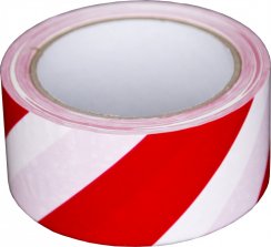 Samolepící páska výstražná červeno-bílá 50mm x 30m