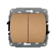 KARLIK Dvojitý vypínač zlatý metalický