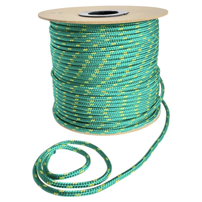 PPF 6 Polypropylenové lano pletené s jádrem - průměr 6mm, 100 metrů zelené