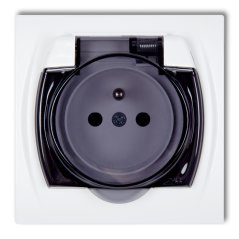 gniazdo LOGO LGPB-1ZD bryzg.+Z kl.dym.białe