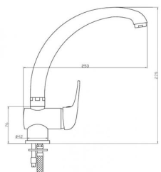 Dřezová baterie tvar C chrom FIJI / FI-181.CH