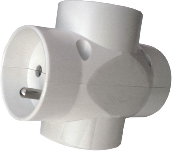 Rozbočka síťová kulatá 4 zásuvky