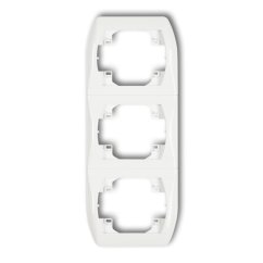 KARLIK Rámeček na zásuvku trojitý metalik stříbrný