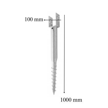 PSF100 Zemní vrut typ "U" 100x1000 mm