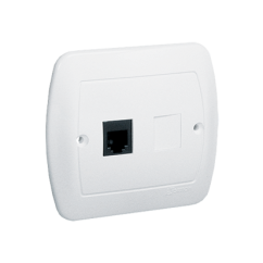 KONTAKT SIMON Zásuvka telefonní jednoduchá 1xRJ11, 4-kontaktní stříbrná