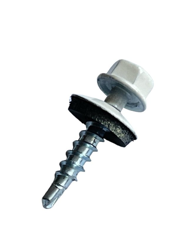 Vrut farmářský samovrtný s podložkou 4,8x35 bílý 9010 - 250ks