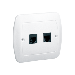 KONTAKT SIMON Zásuvka telefonní Dvojitá 1xRJ11, 4-kontaktní bílá