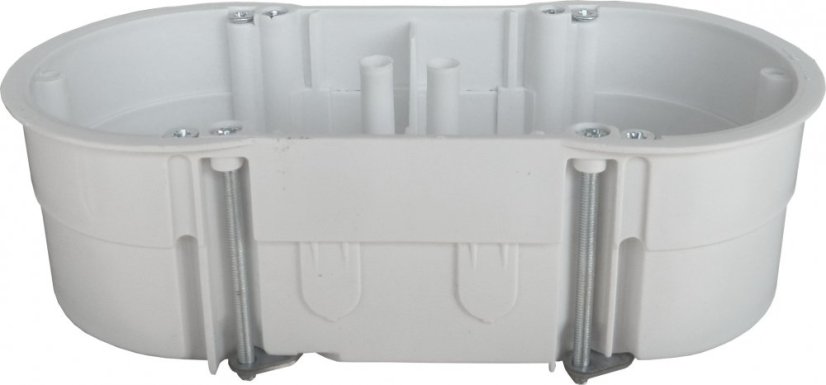 Přístrojová krabice pro povrchovou montáž 60mm do sádrokartonu dvojitá bílá