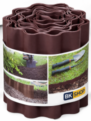 Plastový obrubník - okraj trávníku hnědý 9mx200mm