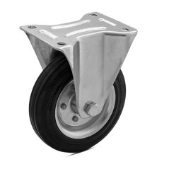 Pevné pojezdové kolo d75/40kg, černý kaučuk, kluzné ložisko