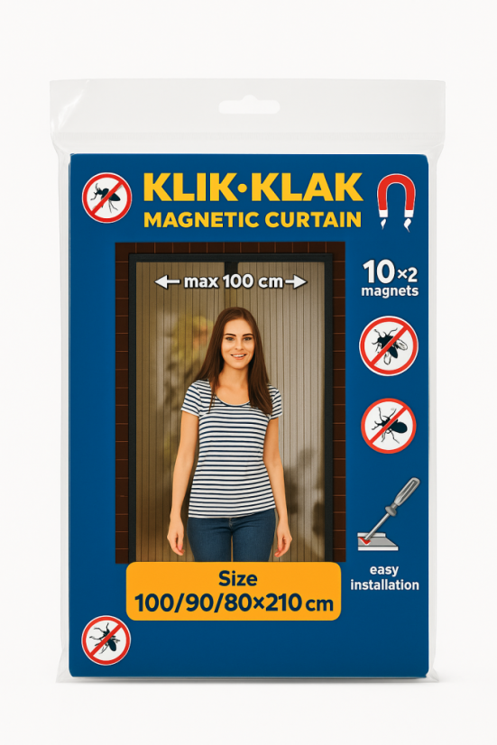 Magnetická síť proti hmyzu 100/90/80 x 210/220 bílá