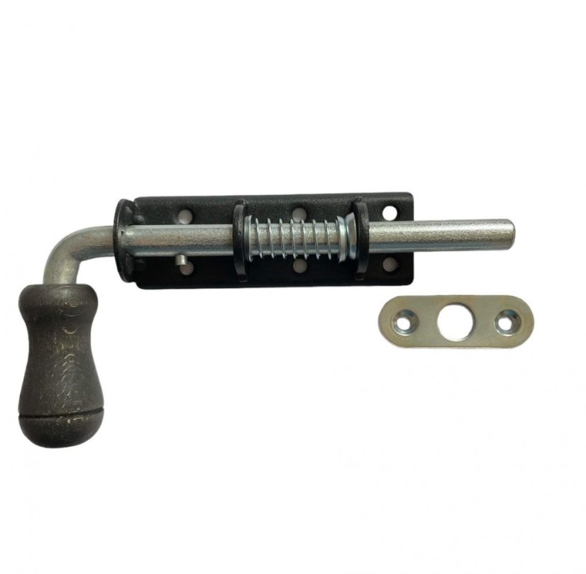 WSPU 150c Zástrč pružinová s dřev. koncovkou černá 150x30mm